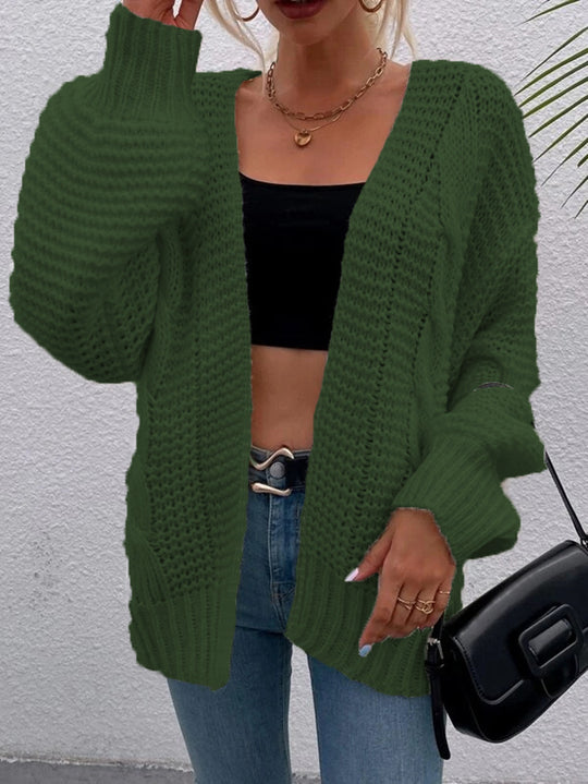 Damen Grobe Strickjacke mit offenem Schnitt und praktischen Taschen EB