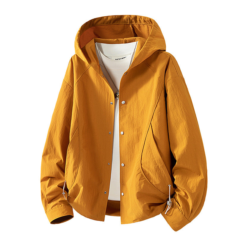 Damen leichte Kapuzenjacke mit Druckknopffront, verstellbarem Kordelzugsaum und praktischen Seitentaschen EB