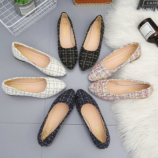 Damen elegante Ballerinas mit modischem Flachabsatz und farbenfrohem Obermaterial EB