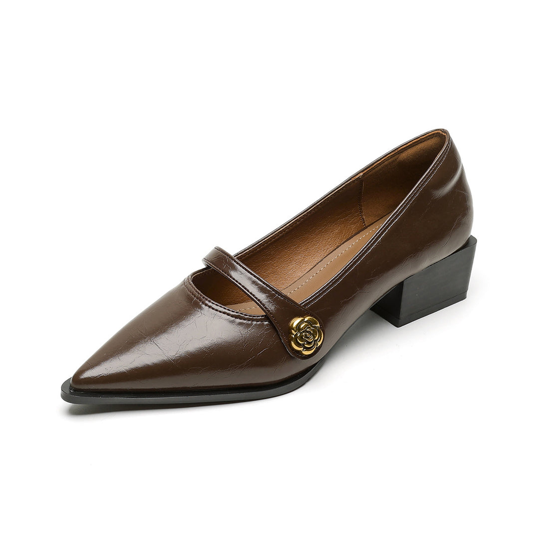Damen elegante Pumps mit modischer Schnallenverzierung EB