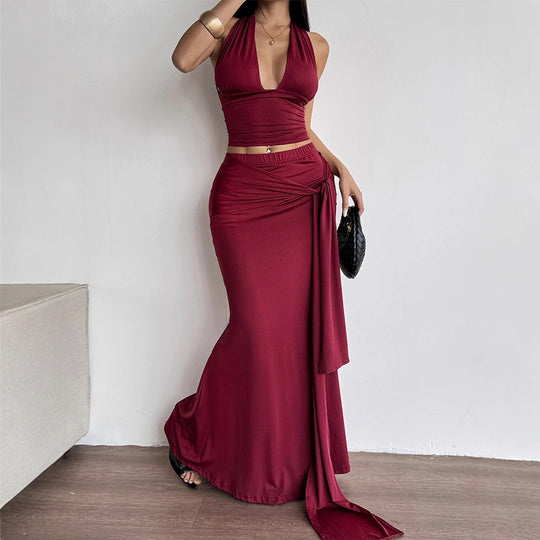 Damen Maxi-Kleid im eleganten Wickelstil EB