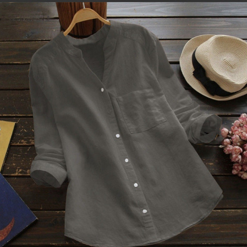 Damen Bluse mit eleganter Knopfleiste und moderner Passform EB