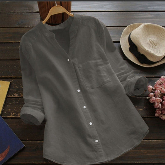 Damen Bluse mit eleganter Knopfleiste und moderner Passform EB