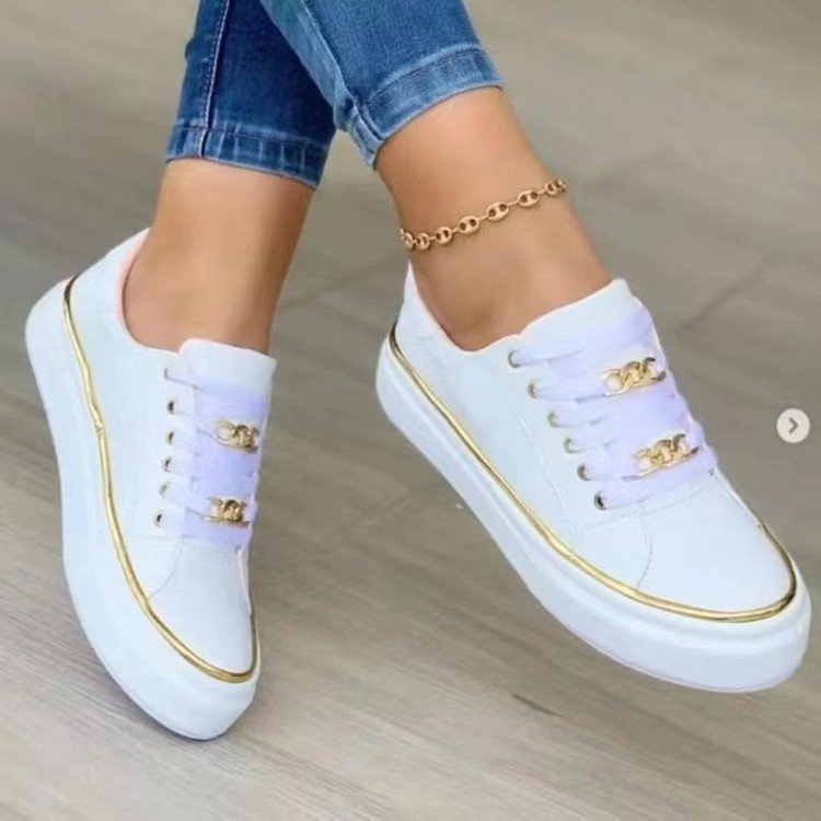 Damen Elegante Sneaker mit modischen Glitzerakzenten EB