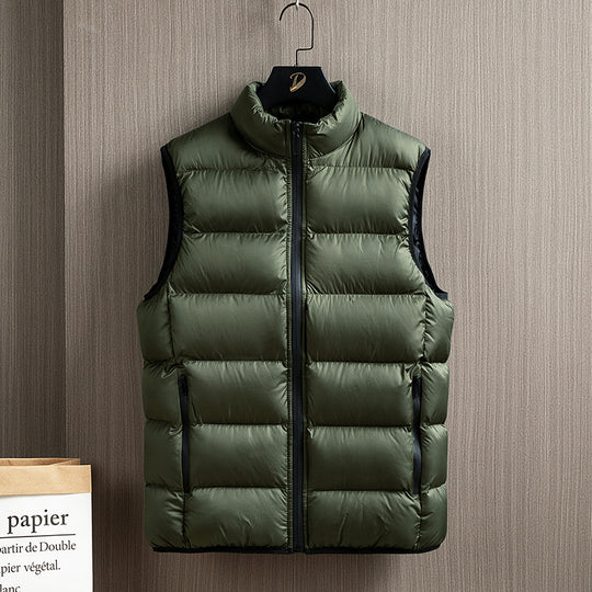 Herren Packbare Daunenimitat‑Steppweste mit hohem Kragen und wasserabweisender Oberfläche EB