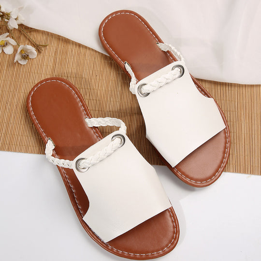 Damen elegante Riemchen-Sandalen mit geflochtenen Details EB