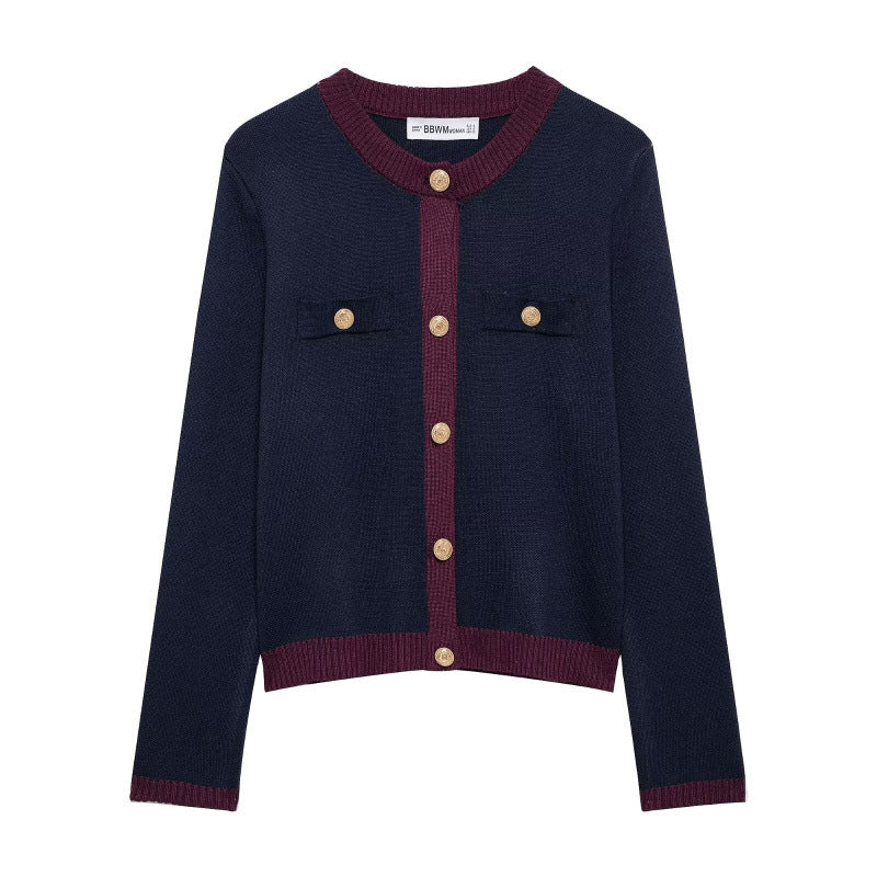 Damen Strickjacke mit dekorativen Knöpfen und praktischen Taschen EB