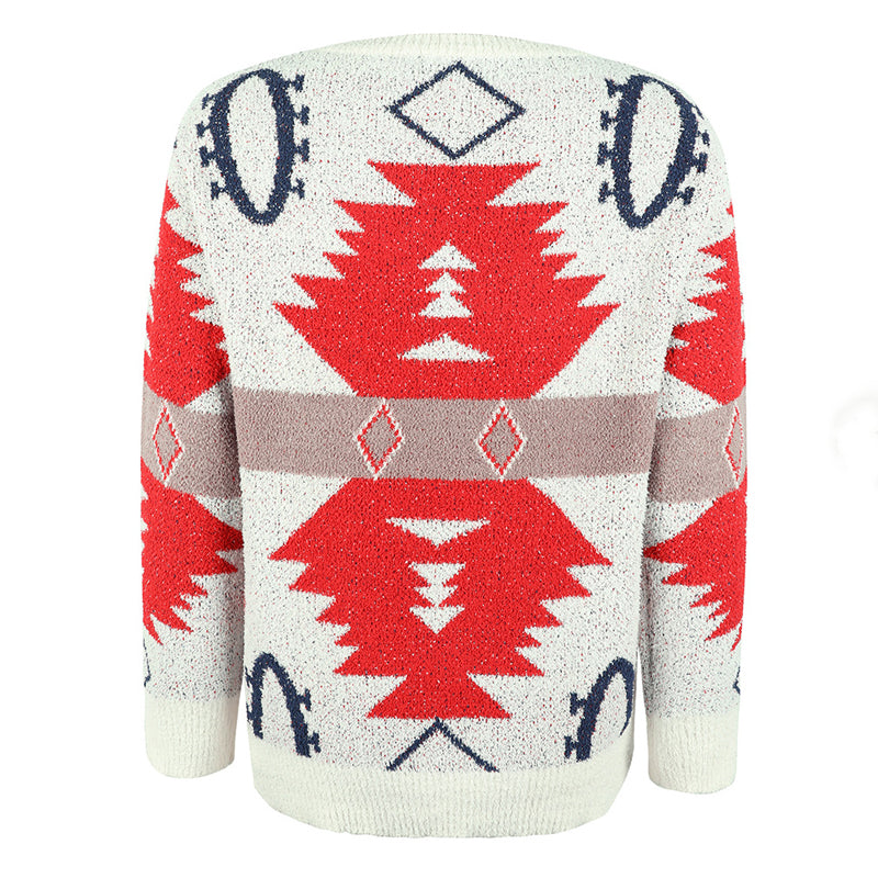 EB | Geometrischer Strickpullover Mit Modernem Look