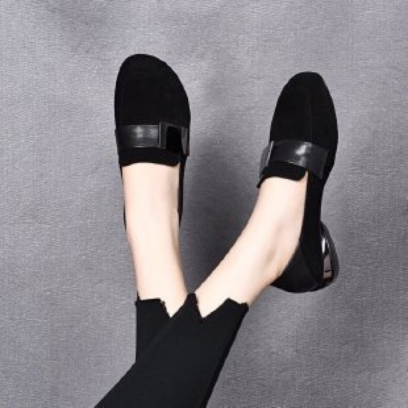 Damen Komfortable und stilvolle Ballerinas mit modischem Riemen EB