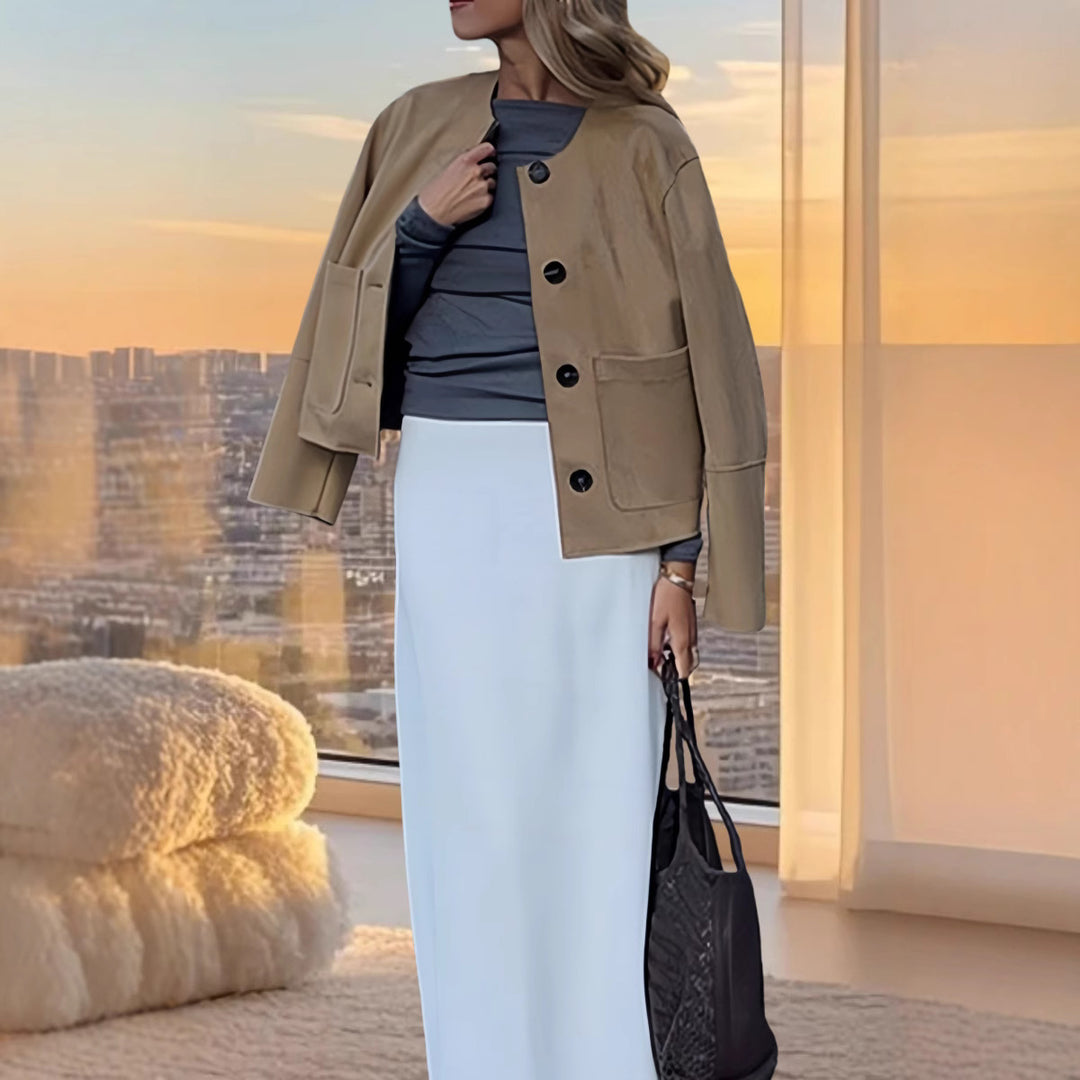 Damen moderne Jacke im minimalistischen Stil EB