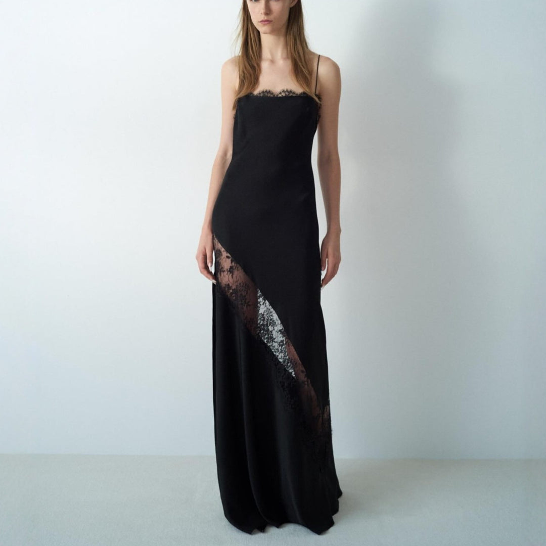 Damen Elegantes Abendkleid mit raffiniertem Spitzenbesatz EB