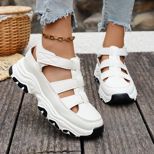 Damen  sportive Plateau-Sandalette im Sneakerstil mit verstellbaren Riemen und dämpfender EVA-Sohle EB