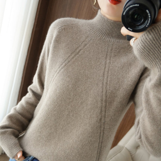 Damen kuscheliger Rollkragenpullover aus feinem Material mit lässigem Schnitt EB