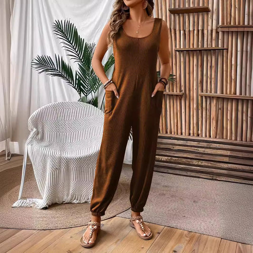 Damen Overall mit Taschen und weitem Bein EB