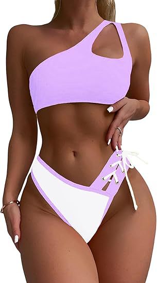 Damen Einseitiger Bikini mit trendigem Schnitt EB