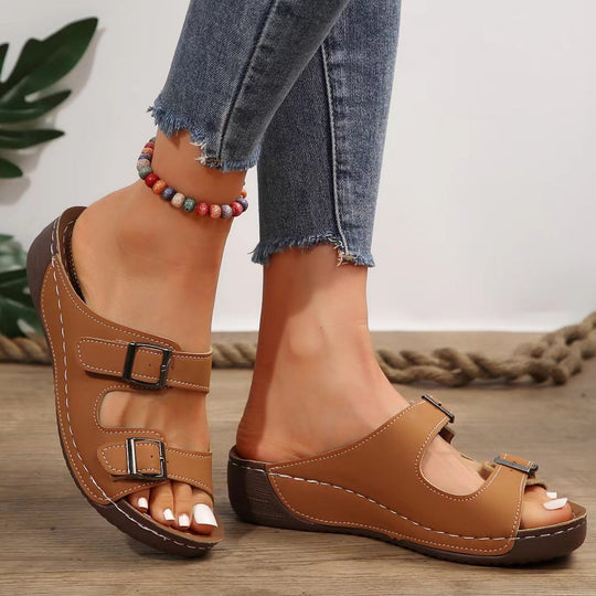 Damen Bequeme Clogs mit verstellbaren Doppelschnallen EB