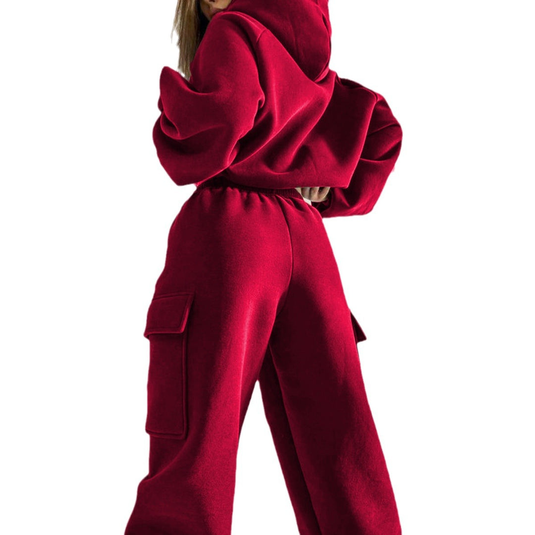 Damen nan oversized Kapuzenpullover-Set mit Cargo-Jogginghose EB
