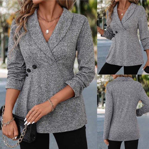 Damen Elegante und bequeme Blazerjacke mit Knopfdetails EB