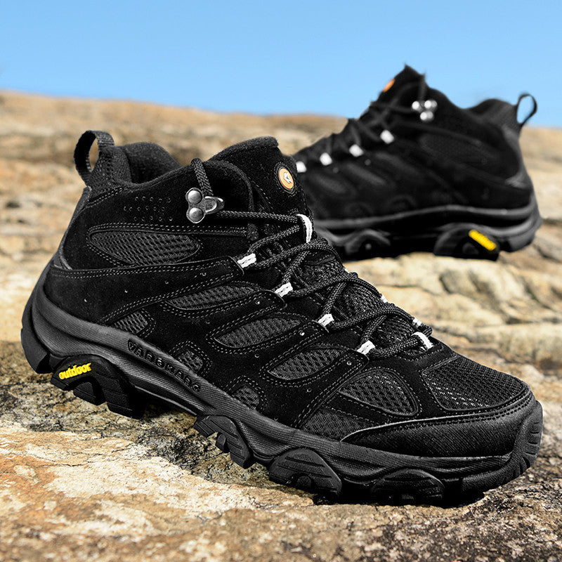 Herren robuste Trekkingstiefel mit wasserdichtem Wildleder‑Mesh, griffiger Offroad‑Profilsohle und verstärkter Zehenkappe EB
