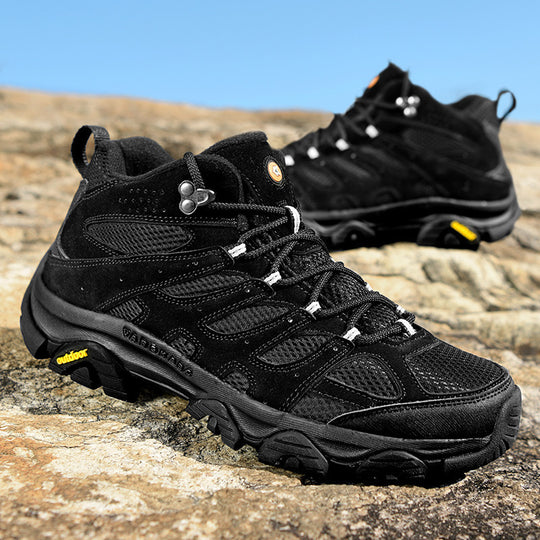 Herren robuste Trekkingstiefel mit wasserdichtem Wildleder‑Mesh, griffiger Offroad‑Profilsohle und verstärkter Zehenkappe EB