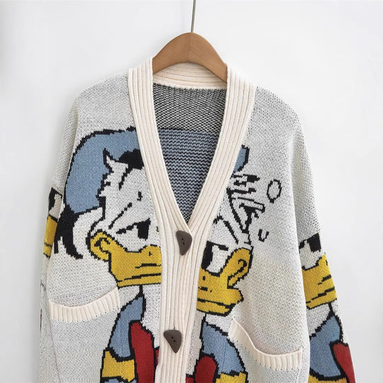 Damen Strickjacke mit Donald Duck Design EB