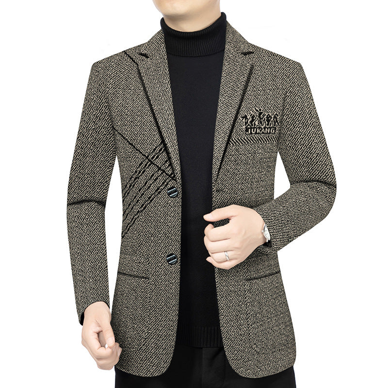Herren Modernes Tweed-Sakko Slim Fit mit dezentem Emblem EB