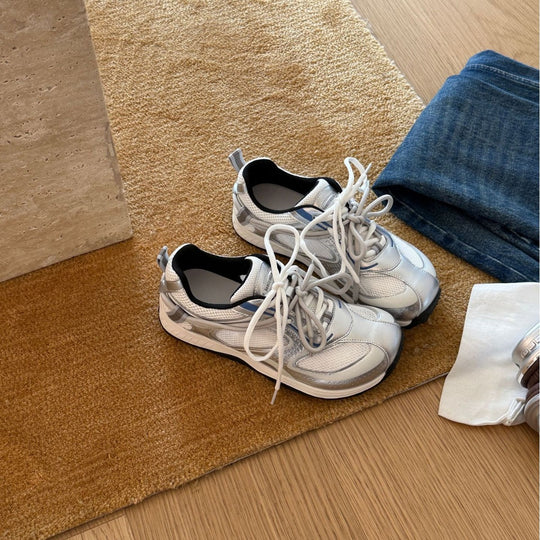 Damen Sportliche Lace-Up Sneaker mit atmungsaktiver Mesh-Oberfläche und dämpfender Sohle EB