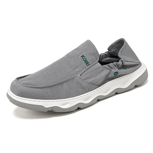 Herren elastischer Nubukoptik-Slipper mit gepolstertem Fersenrand und stoßdämpfender Wellenlaufsohle EB