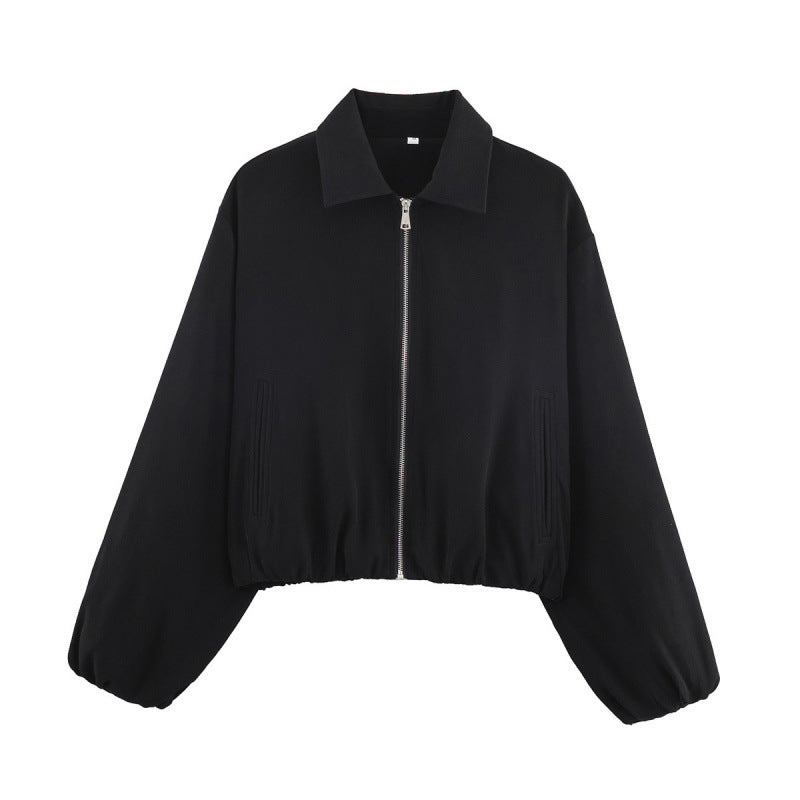 Damen cropped Steppjacke mit elastischen Bündchen und praktischen Taschen EB
