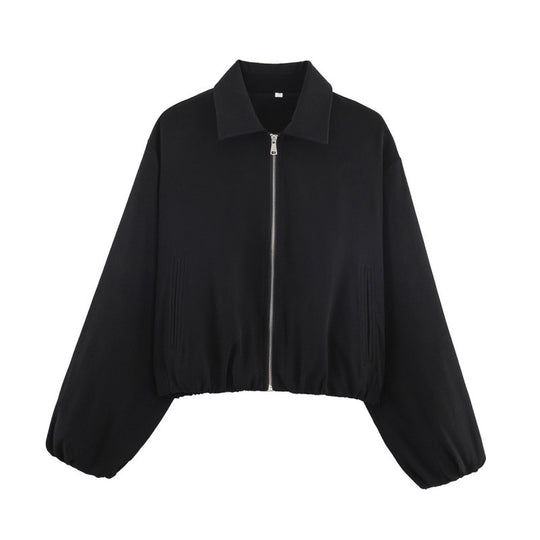 Damen cropped Steppjacke mit elastischen Bündchen und praktischen Taschen EB