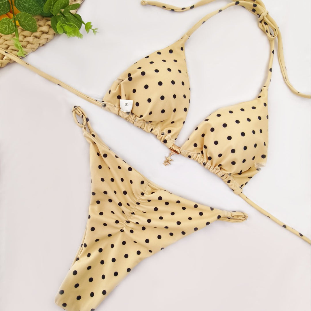 Damen Bikini-Set mit raffiniertem Polka-Dot-Design und verstellbarem Halter EB