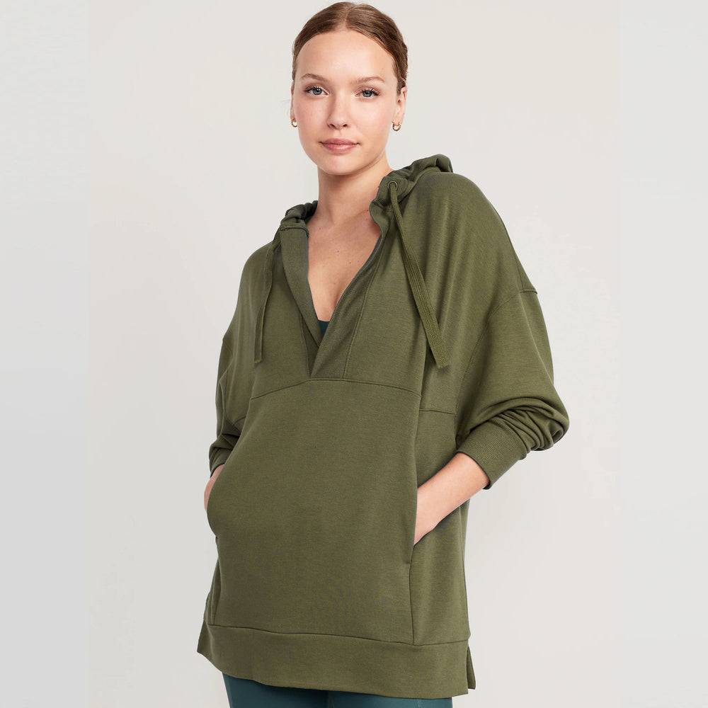 Damen Lässiger Kapuzenpullover mit asymmetrischem Schnitt und praktischen Taschen EB