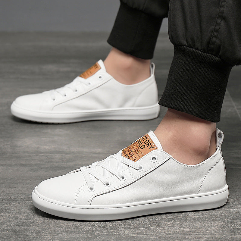 Damen elegante und bequeme Leder Sneakers mit atmungsaktivem Innenfutter EB
