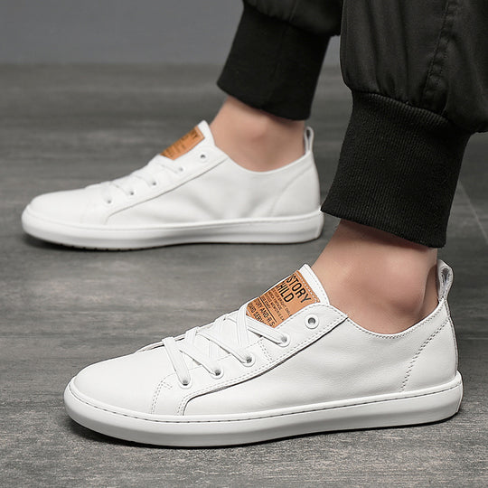 Damen elegante und bequeme Leder Sneakers mit atmungsaktivem Innenfutter EB