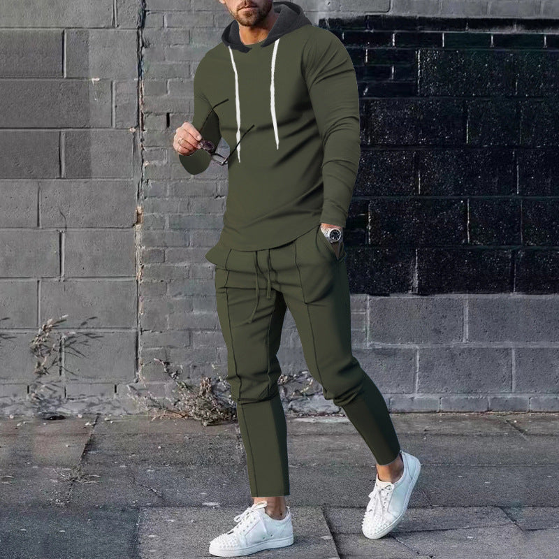 Herren modisches Hoodie mit sportlicher Passform und kontrastierenden Details EB