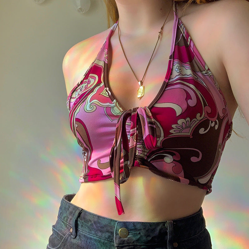 Damen trägerloses Crop-Top mit dekorativem Knoten EB