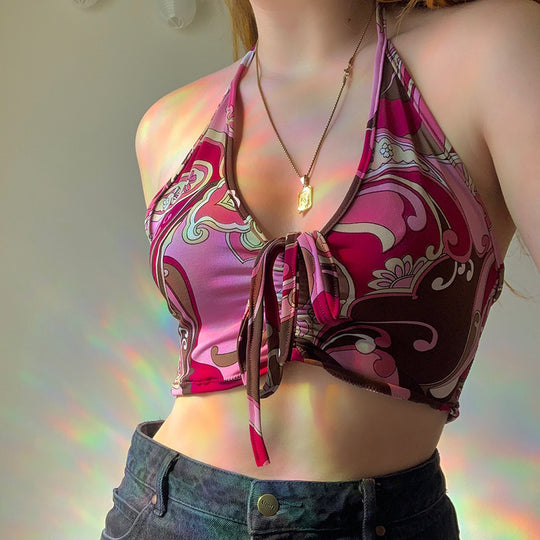 Damen trägerloses Crop-Top mit dekorativem Knoten EB