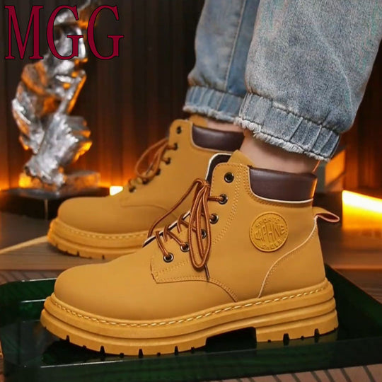 Damen robuste Schnürstiefel mit rutschfester Profilsohle EB
