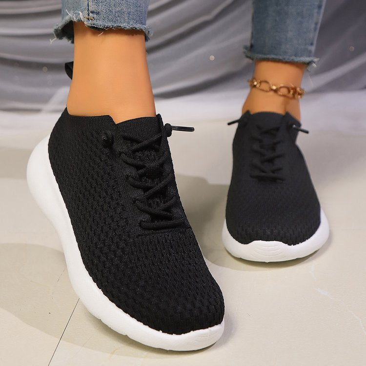 Damen Sneaker aus atmungsaktivem Strickmaterial mit rutschfester Sohle EB