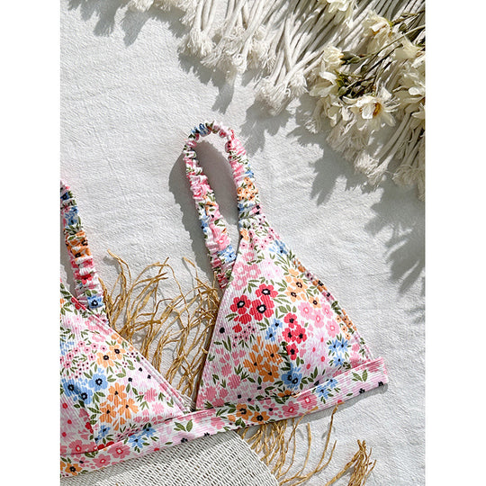 Damen Triangel-Bikinioberteil mit floralem Musterdruck EB