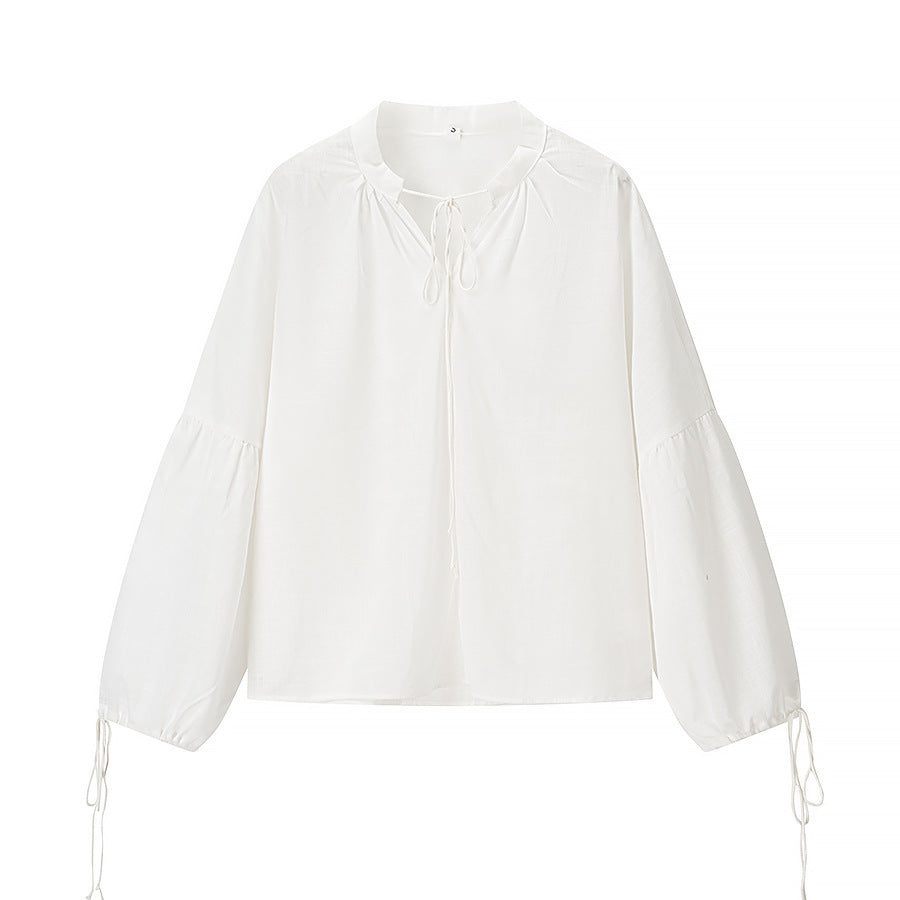 Damen Blusenset mit elegantem Rüschensaum und lockerer Passform EB