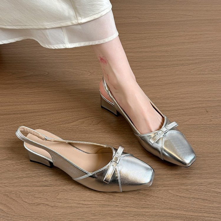 Damen elegante Slingbacks mit schicker Schleifenverzierung EB