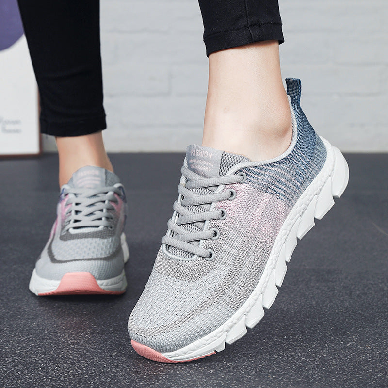 Damen Sportliche Sneakers mit atmungsaktiver Mesh-Oberfläche und stoßdämpfender Sohle EB