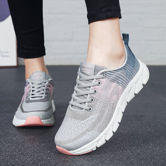 Damen Sportliche Sneakers mit atmungsaktiver Mesh-Oberfläche und stoßdämpfender Sohle EB