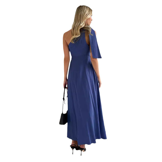 Damen Maxikleid mit asymmetrischem Ausschnitt und eleganter Schulterpartie EB
