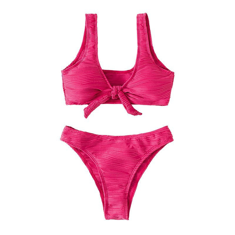 Damen Sportliches Bikini-Set mit knotendem Oberteil EB