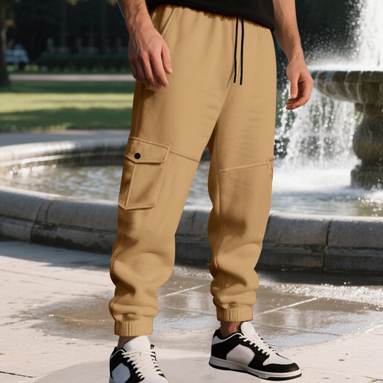 Herren Funktionale Cargo-Jogginghose mit Tunnelzug, Sicherheits-Flap-Taschen und elastischem Knöchelbündchen EB