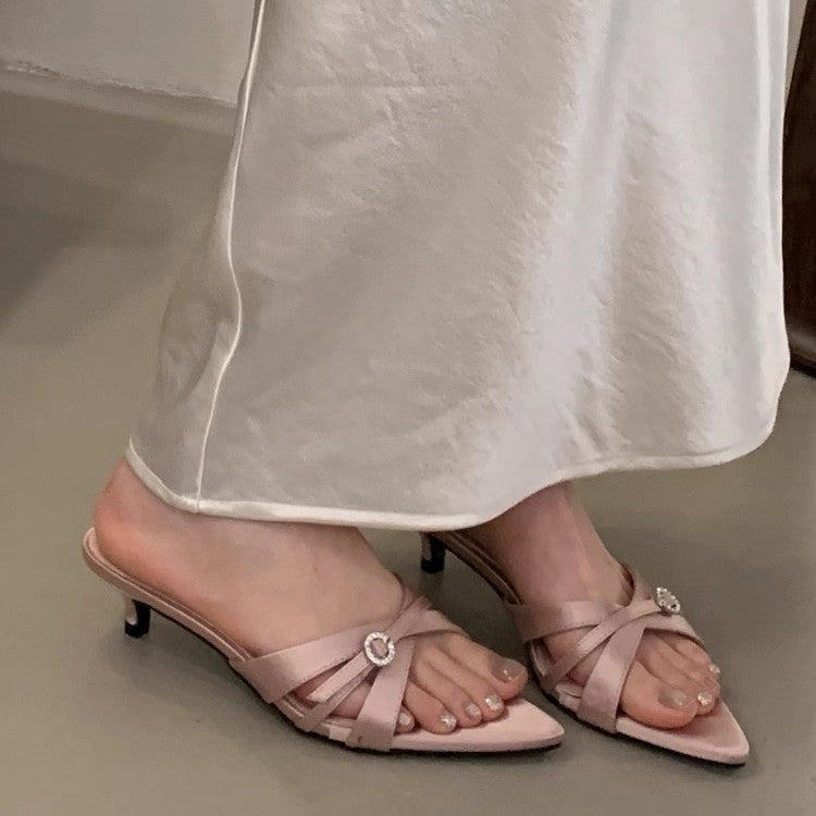 Damen elegante Slingback Pumps mit funkelndem Akzent EB