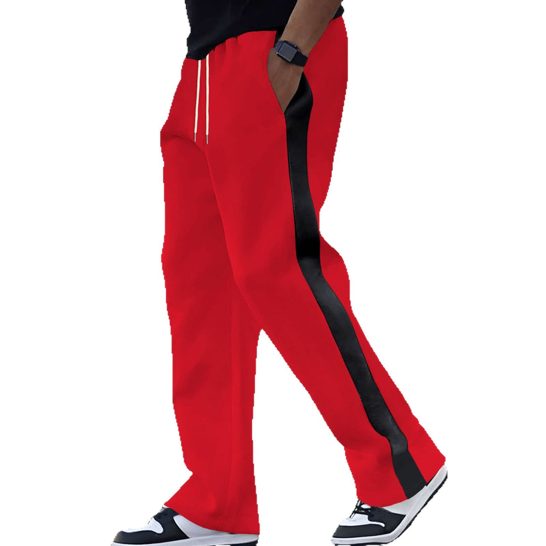 Herren Weite Trackhose mit Kontrastseiten, Tunnelzug und geripptem Bund EB