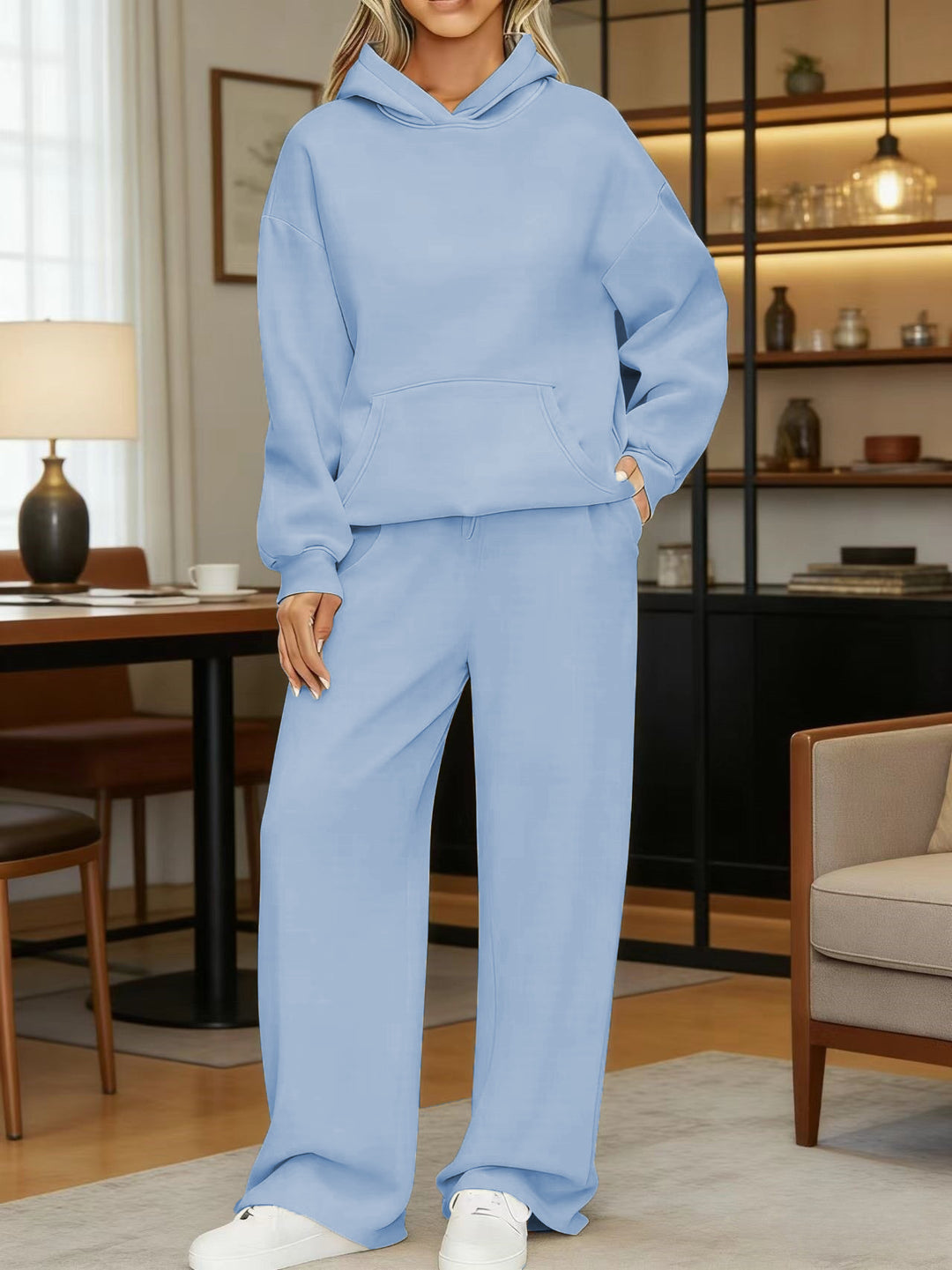 Damen nan kuscheliges Oversize Hoodie und weite Jogginghose Set EB